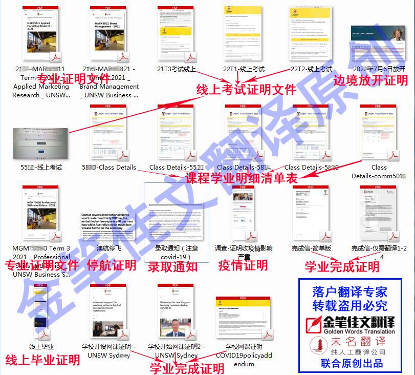 出国签证专业文件资料翻译哪些文件？