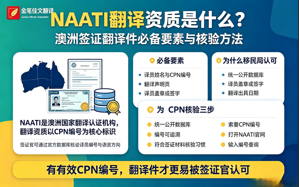 NAATI翻译资质是什么？澳洲签证翻译件必备要素与核验方法